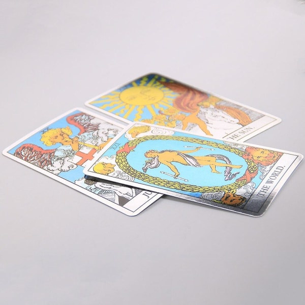 Holografiska tarotdäck Flash-kort Spådomsspådom Oracle-kort Familjefest Fritid Bordsspel med zdq