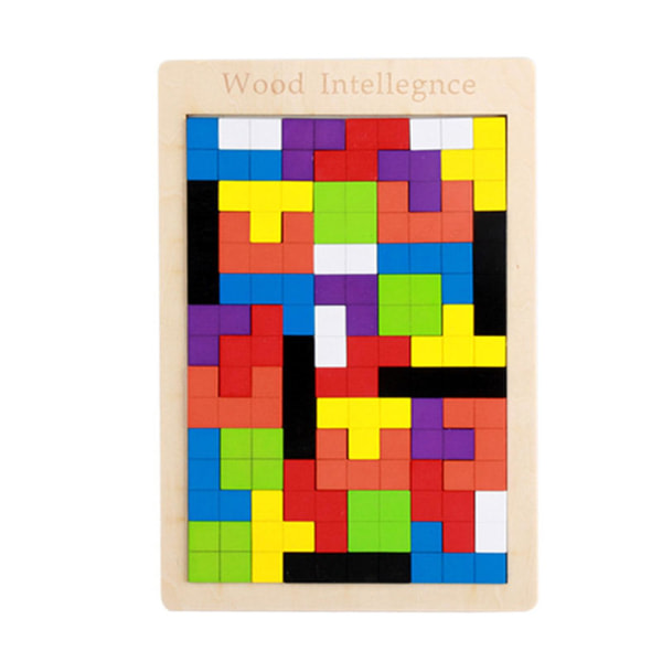 Oregelbundna träpussel Färgglada brädspel Jigsaw Tidiga pedagogiska leksaker Bra presentatör för barn Tetris none
