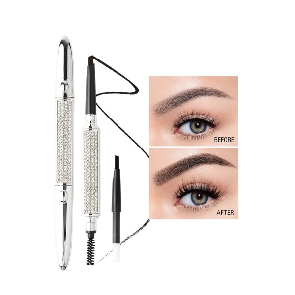CDQ Øjenbrynsblyant Sort Makeup Øjenbrynsblyanter 2 i 1,