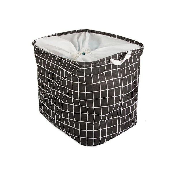 Foldable Laundry Basket - 90L Black (Checkered) Black (Checkered) Svart (Rutig)