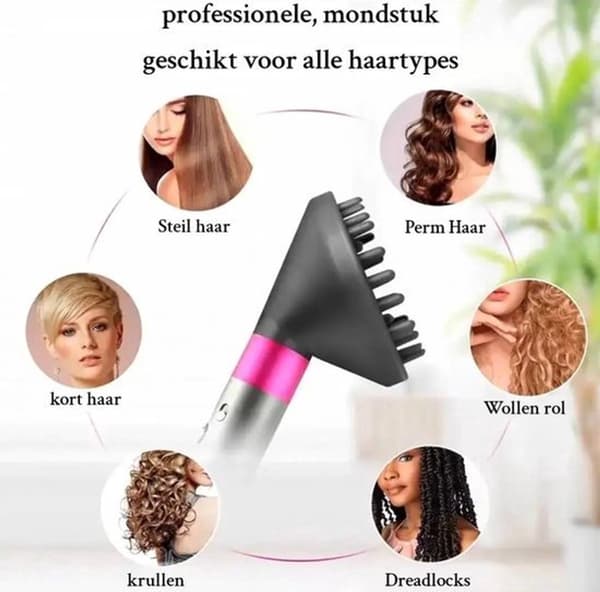 Svart diffuserfeste for Dyson Airwrap Styler HS05/HS03/HS01 – universelt hårhode