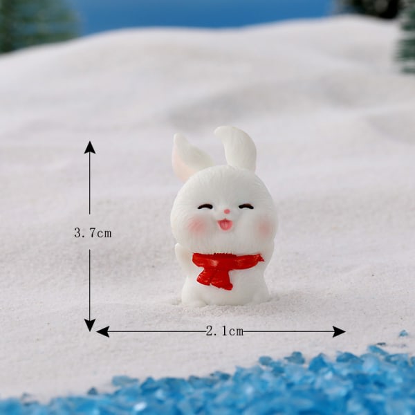 CDQ 28 stykker nye julekorasjoner julsläde kanin mikro landskap snø rekvisita Harts julekorasjoner varierer i størrelse