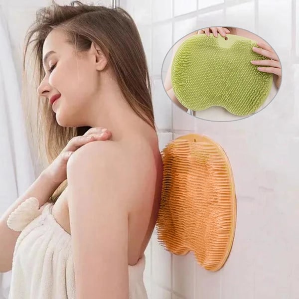 Foot & Back Scrubber for Shower - Mounts to the Wall Grey grå