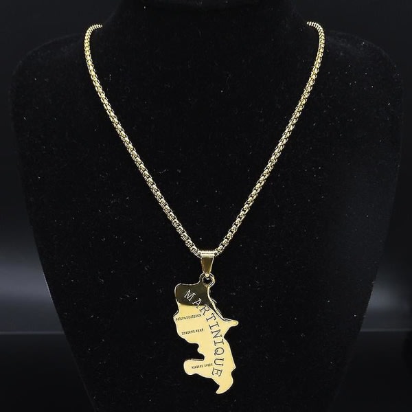 Martinique Rustfrit Stål Statement Halskæde til Mænd Smykker Guld Farve Lang Halskæde Smykker Cadenas Para Hombr N1028s02 60cm BOX GD