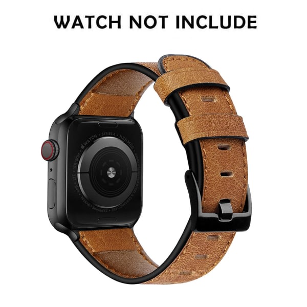 CDQ Kompatibel med Apple Watch Band 38-40mm /42-44mm, äkta 38-40mm Yellow Brown