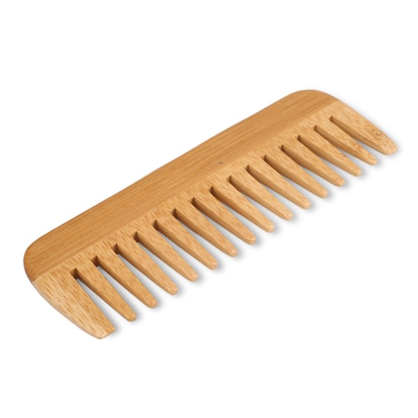 Trähårkam, naturlig bambu bredtandskam lockigt hår löshårskam for women and män av