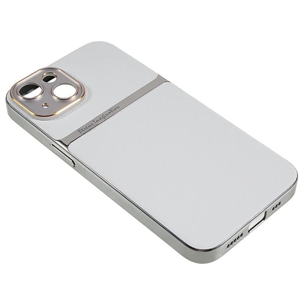 För Iphone 14 Mobiltelefon Case Stötsäkert Pu Läder + Pc Cover White