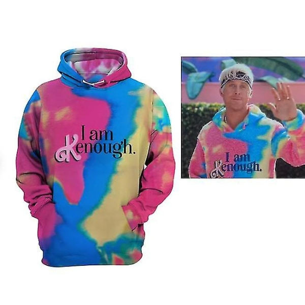 I Am Enough Ken Movie 2023 Tie Dye Merch Hoodie Sweatshirts Unisex Luvtröjor Sweatshirt Casual Långärmad jacka Pullov XM01 L