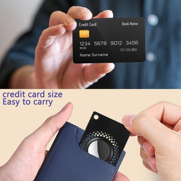 2 kpl (svart+vit) AirTag skyddsskydd för kreditkort för