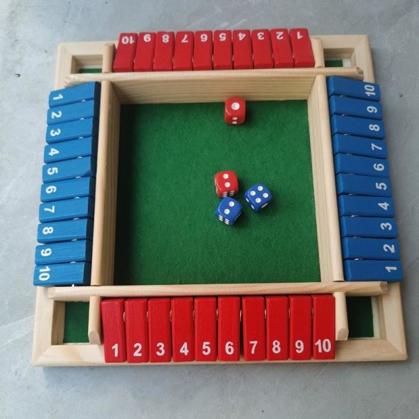 Stäng lådan brädspel 4 spelare röd/blå röd/blå