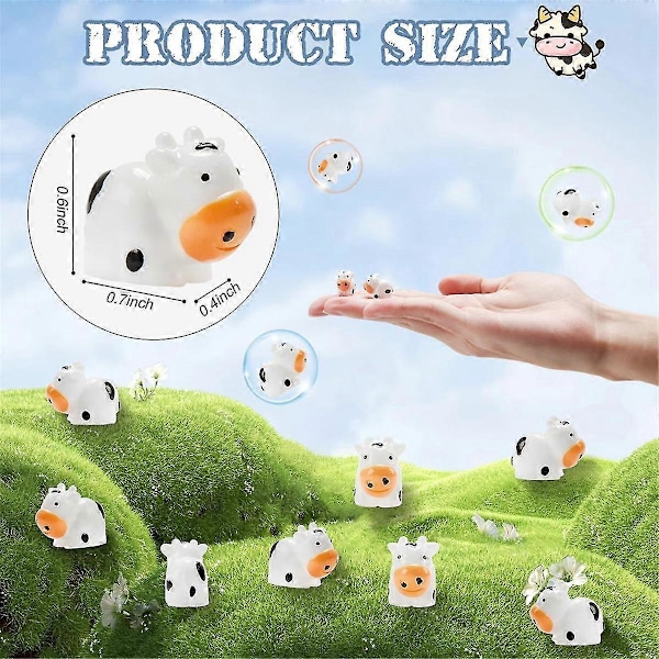 100 stk Mini Ko Figurer Resin Ko Miniatur Dyrefigurer Eventyrhave Miniatur Mos Landsc Walkbee (FMY) As Shown