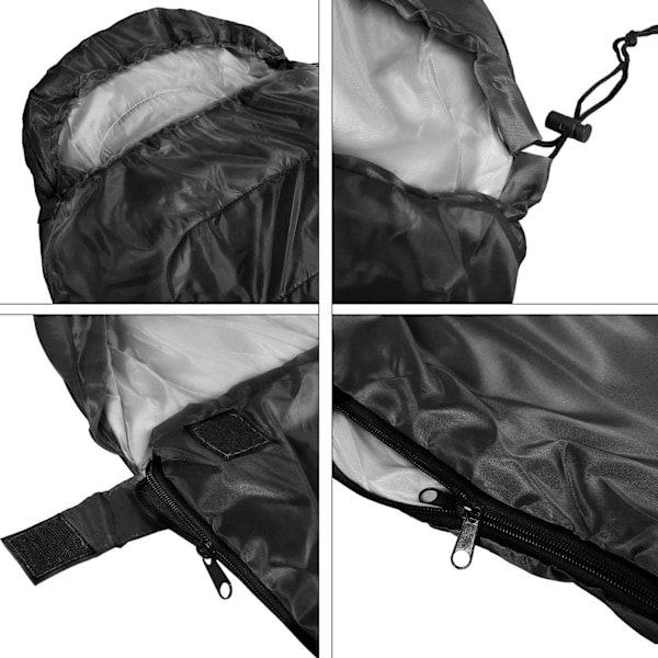 1 st Sovsäckar för vuxna, enkel kuvertsovsäck för vuxna för 3 säsonger, lätt campingvandring Black