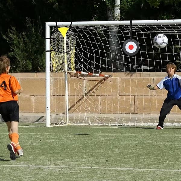 Fotbollsskjutmålssats, 3-delade förstärkta polyesternät med justerbar målskiva för precisionsträning