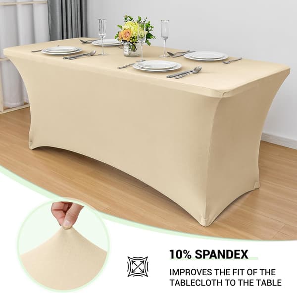 2-delad stretchduk Champagne - 183x75cm×75cm - Spandex - För festbord och mässa
