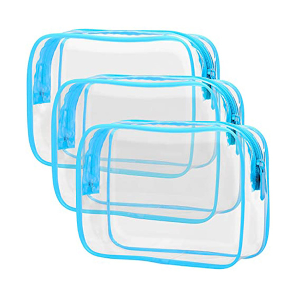 Genomskinlig necessär, 7-pack TSA-godkänd necessär Quart-size-väska, resesminkväska för kvinnor män, bärbar väska som uppfyller flygplatsen Flygbolag