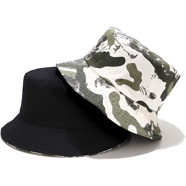 Sød bucket hat strand fiskerhatte til kvinder, vendbar dobbeltsidet slid Camo