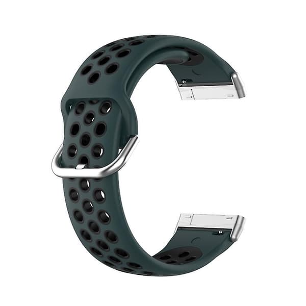 Til Fitbit Versa 4 / Sense 2 Dual Colour Silikone Urrem Olive Green Black