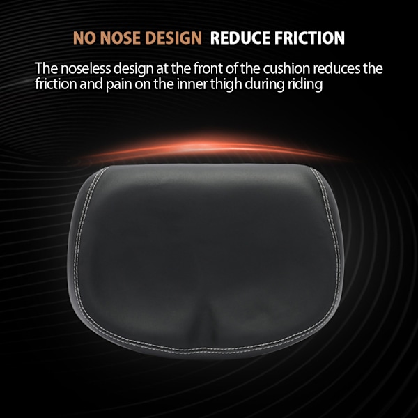 Noseless cykelsadel, extra bred cykelsits med ergonomisk design, högkvalitativt vattentätt PU-läder, universell passform, halkfri tjock vaddering för