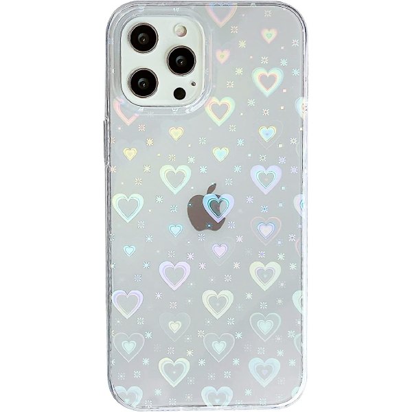 Love Heart Laser Clear Mjuk kompatibel med Iphone- case (klar, iphone 12 Pro) Clear Iphone 12 Pro iPhone 12 Pro 5,94 x 3,31 x 0,47 tum
