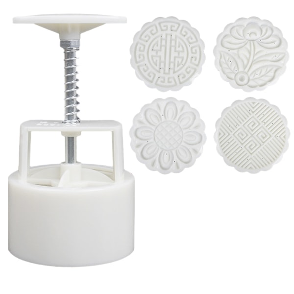 Kinesisk Flower Moon Cake Form, Handpressad Mooncake Desse