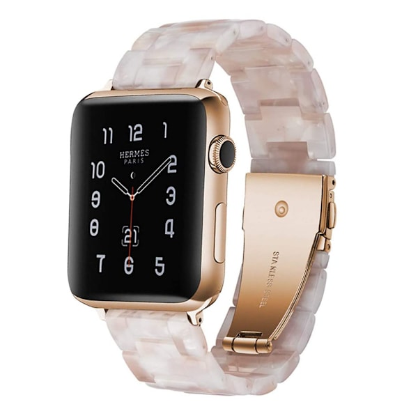 Yhteensopiva Apple Watch -rannekkeen kanssa 38-40mm/42-44mm Series 5/4/3/2/1, Kapea hartsi ranneke -42-44mm-vaaleanpunainen kukka