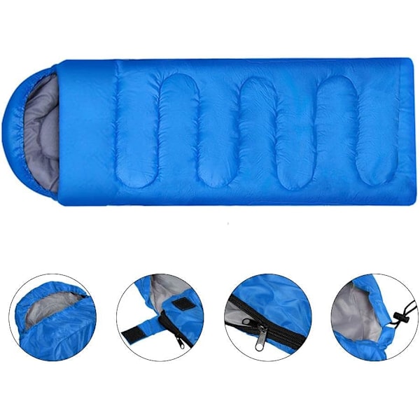 1 STK Soveposer for Voksne, Enkel Voksen Konvolutt Sovepose for 3 Sesonger Lett Camping Vandring Blue