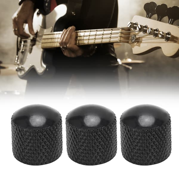3 st Gitarrkontrollknapp Volym Ton Passform Toppset Kit Instrumenttillbehör Ersättning Svart