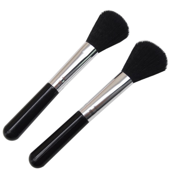 Blusherborste, Flat Top Brush Blender, Perfect Makeup (2 st, svart)