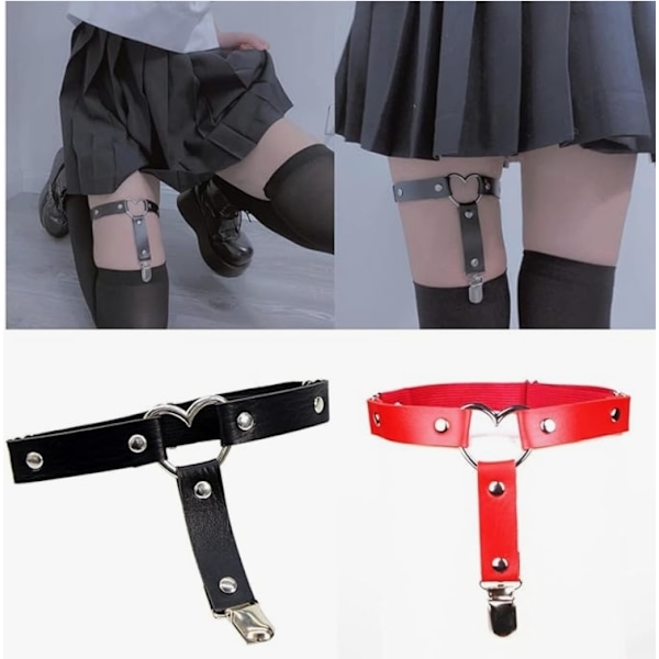 Hjärtdesignad Strumpebandshållare - Stil och Funktion i Ett Black Svart