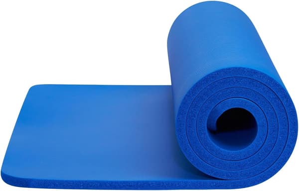 Yogamatta | Multifunktionell extra tjock skumträningsmatta | Stretching, styrketräning och terapi – Pilates, gymutrustning Black