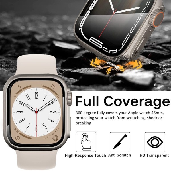 Apple Watch fodral 45 mm Glas Utseende Uppgradering ultra iWatch Series 8 7 zdq