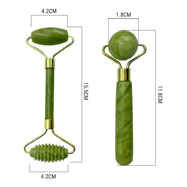 3-delt ansiktsmassasjekrystalrulle Jade-rulle Stein Naturlig