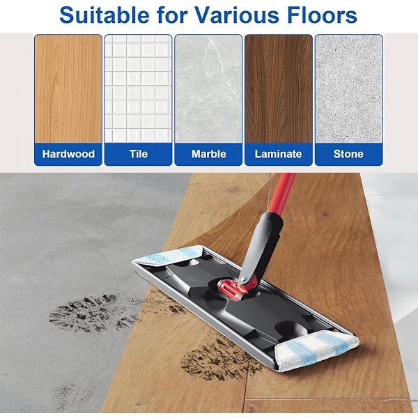 8-pakning - Erstatning for mikrofibermoppepute passer O Cedar H2pro moppesystem - Erstatningsmoppehode passer O-Cedar/Vileda H2pro ...