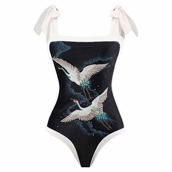 Damebadedrakt Strand Badedrakt dame Badedrakt i ett stykke Bikini Badedrakt med snøring Langt skjørt Chiffongsett Sett i to deler Black Black XL