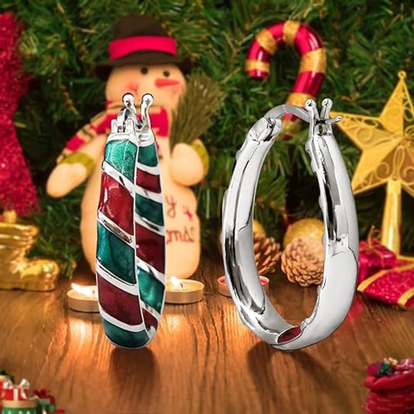 Örhängen för kvinnor Emalj Holiday Ornament Loop Örhänge Charm Smycken Gift