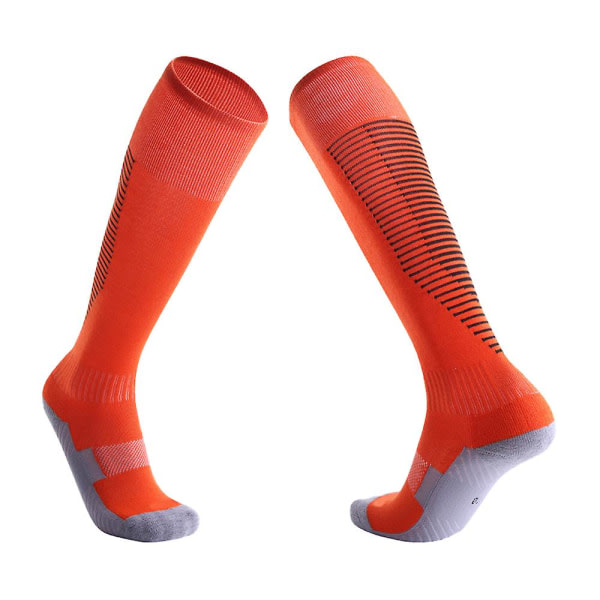 Fotbollsstrumpor over knäet, fortykade hånddukstrumpor for mænd Halkfria sportstrumpor for voksne rød zdq
