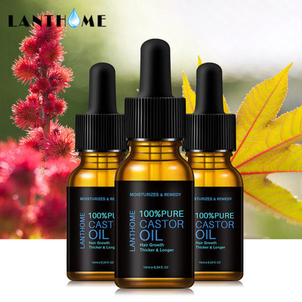 LANTHOME Ricinusolie sort tykt krøllet hårrod 10ml