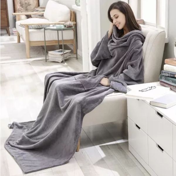 Snug Rug - Oversized Hettegenser med Hette - Fleece grå gray