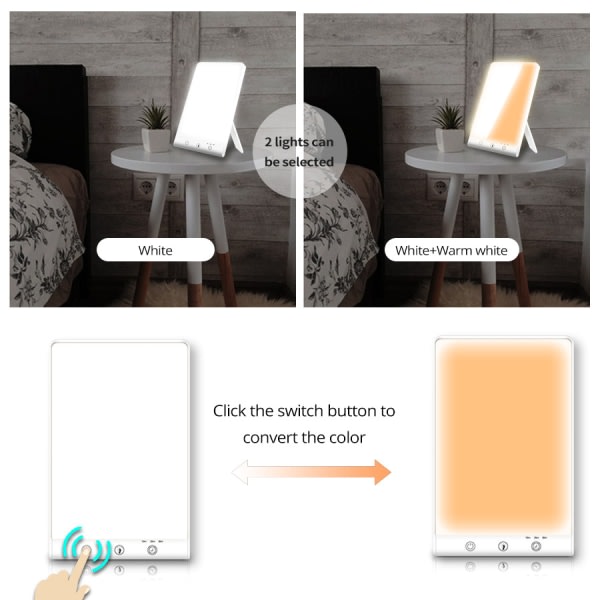 10.000 Lux lysbehandling lampe, dagslyslampe
