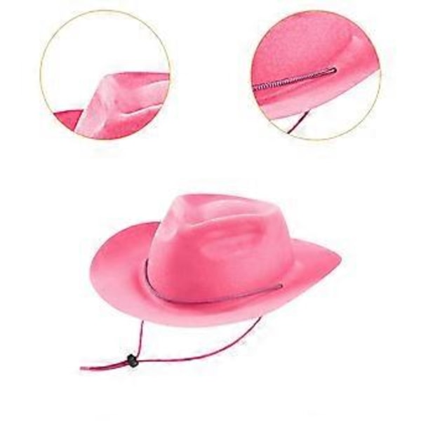 Cowboyhat til børn, solhat til fiskeri, sceneoptrædener, camping (Pink) Pink
