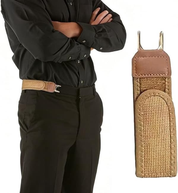 Generisk - belte - spenne - Egnet - menn - 2 - stykker - Elastiske - belter - Usynlig - stretch - Elastisk - Spennefritt - Brunt