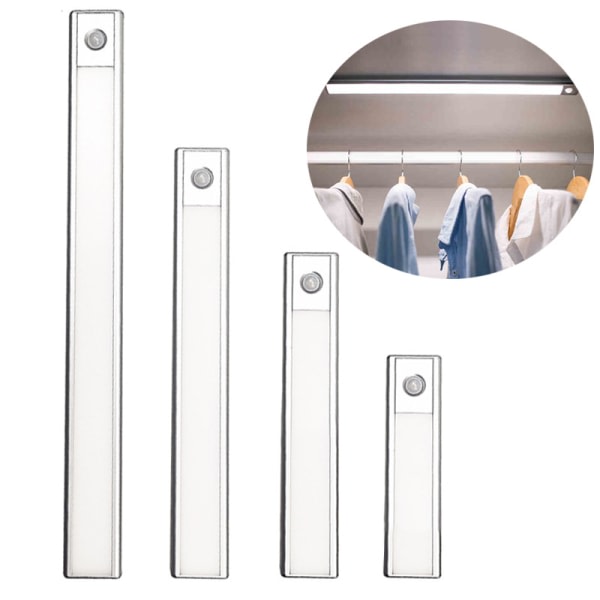 LED-sensorlampa för garderob, 24 cm, med USB-laddning 24