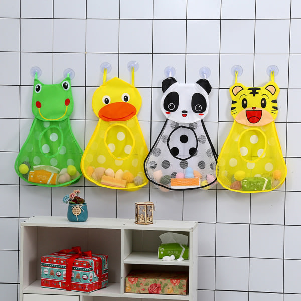 Barn hängande väska för badleksaksförvaring, mesh familjsbadrumsförvaring Röd Panda Röd Panda