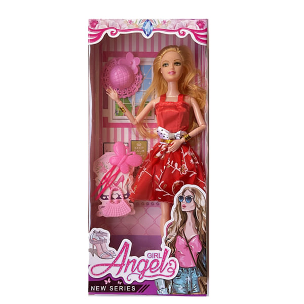 Herlig Barbie-docka sæt Mode Desktop dekorativ rekvisita Gave til pojkar, flickor, ladesæt C (10 stk)