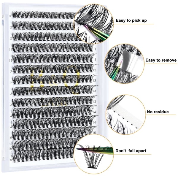 Lash Clusters 40D-0.07C-10 B&Q Lash Individuella Fransar 280