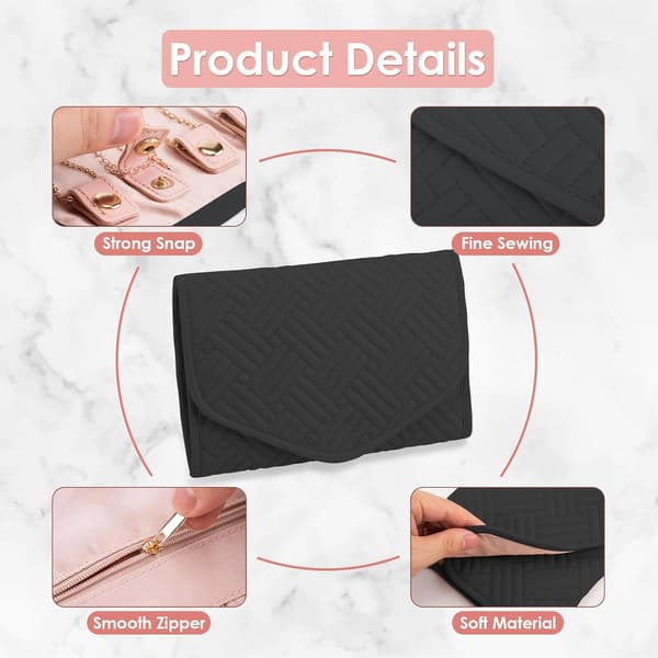 Rejsesmykkeorganizer - Sammenfoldelig - 43 x 23 cm - Sort
