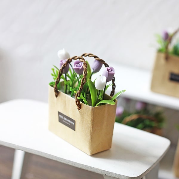 Dockhus Minitulpan Blomsterarrangemang Förpackning Papperspåse Påse Multicolor one size