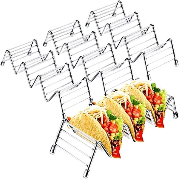 Tacohållare 4-pack tacoställ i rostfritt stål Tacoställ Plats for op til 16 hårda eller mjuka tacos