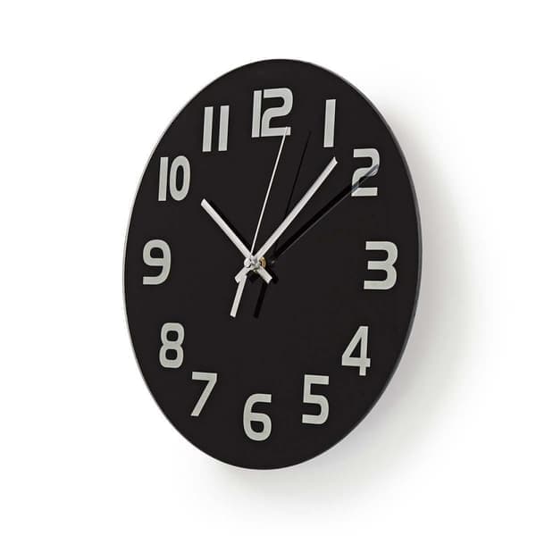 Väggklocka | Diameter: 300 mm | Glas | Svart_tfrf