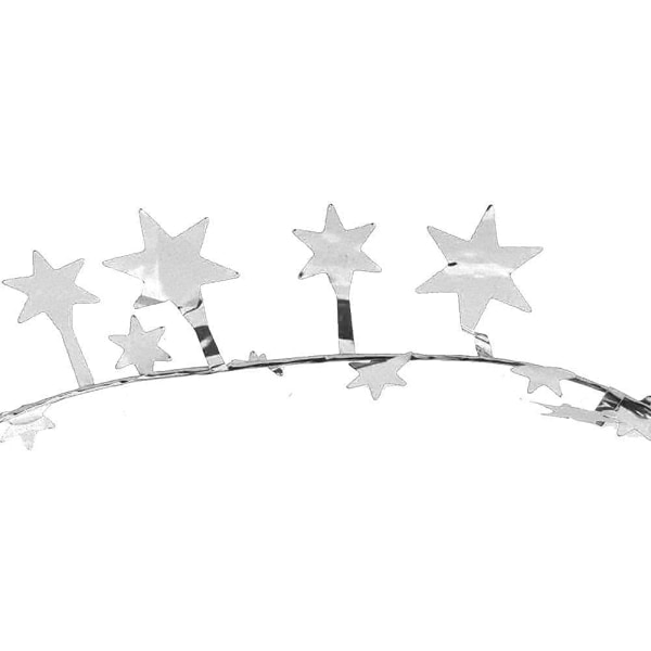 CDQ 7,5 m stjärnformad glittertrådsgirland for julgransdekoration Party Ornament (Sliver) Sølv